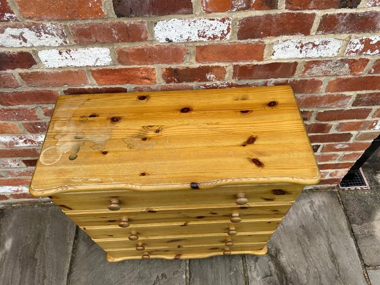 Solid Pine Chest of Drawers for Upcycling Project / Painting - Good Condition 
