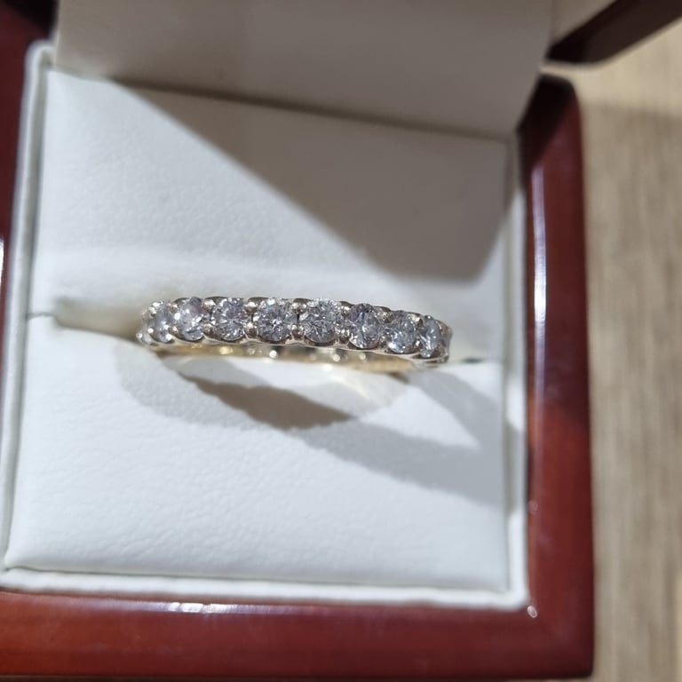 Gold 14ct Diamond full Eternity ring. 