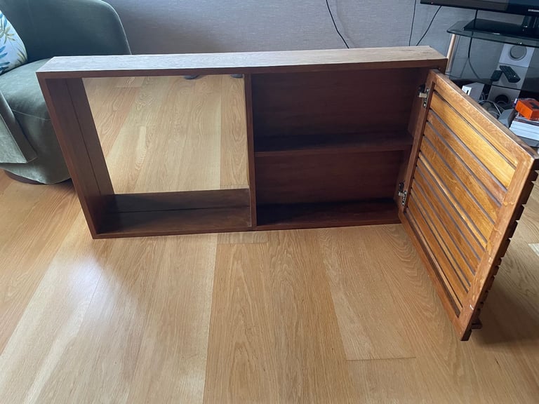 image for Solid Wood WallMounted Bathroom Cabinet with Mirror