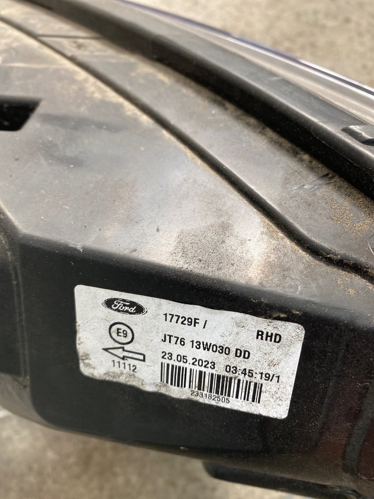 Ford Transit Mk8 passenger headlight 2019 - 2024 