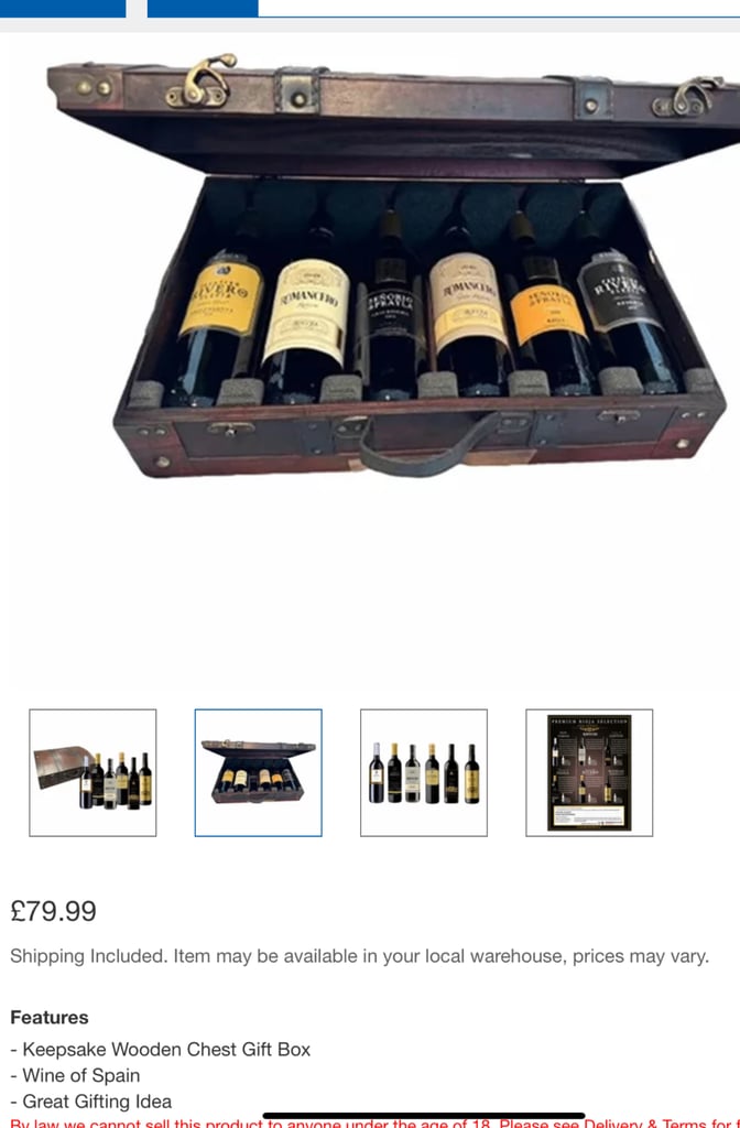 Rioja wine chest gift set x6 bottles 75cl. RRP £80