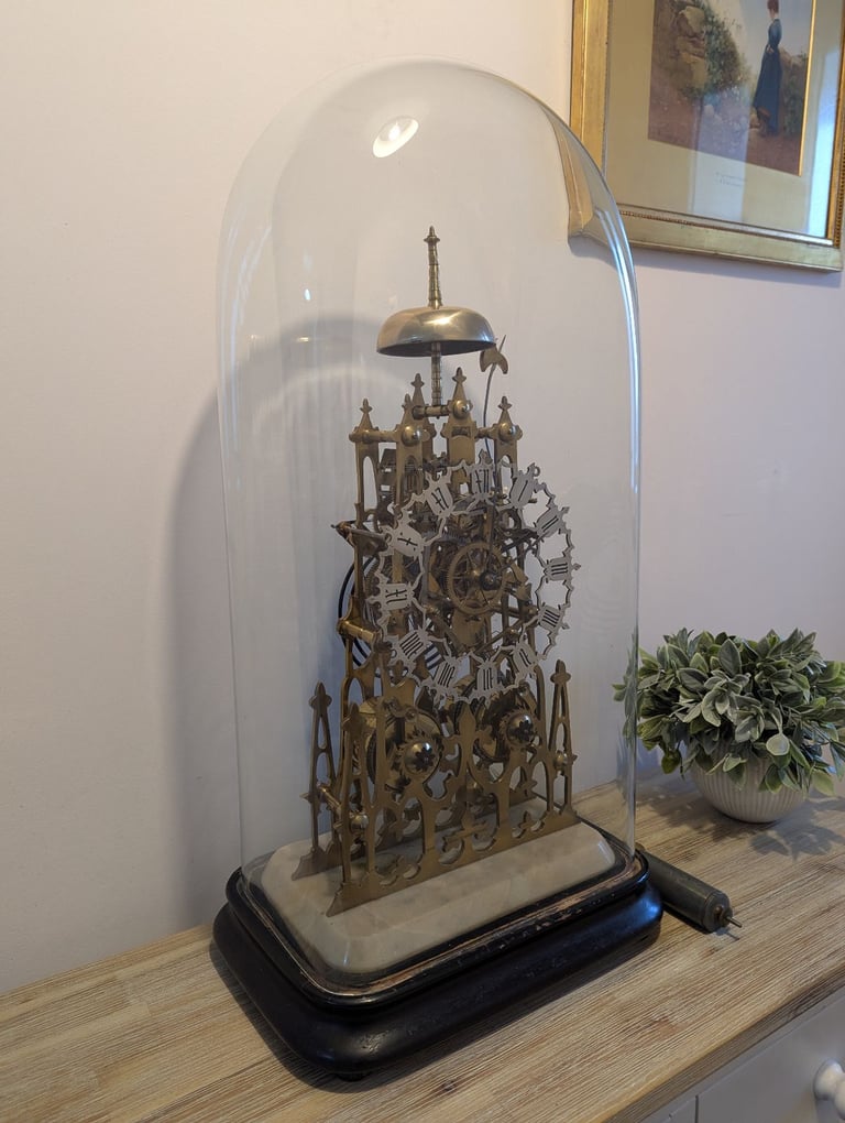 A Fine Large Victorian Twin Fusee Skeleton Clock c1870