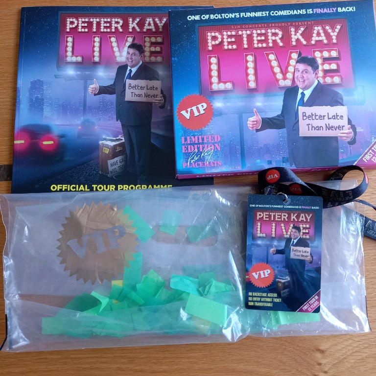 Collectable Peter Kay VIP Tour Merchandise