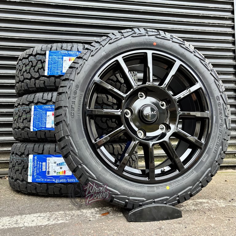 18” 5x120 VW Transporter T5 T6 Romac Wheels New Swamper Alloys All Terrain Tyres