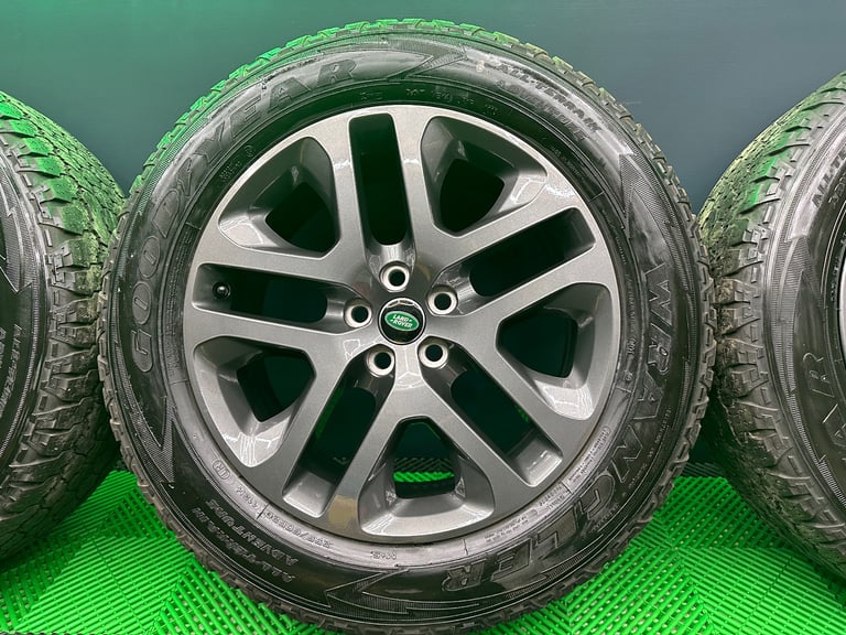 New Defender 90 / 110 L663 20” style 5095 Anthracite Grey Alloy Wheels & Goodyear Wrangler AT’s!