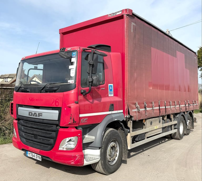 image for 2014 DAF CF290 6X2 CURTAINSIDER MOFFETT BRACKETS 26 TON FLATBED SCAFFOLD EURO-6