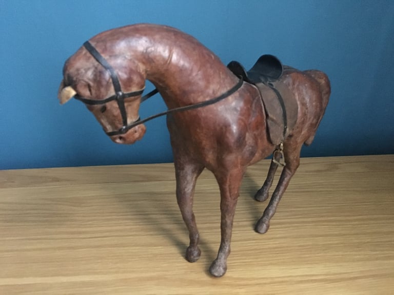 Vintage leather horse figure 