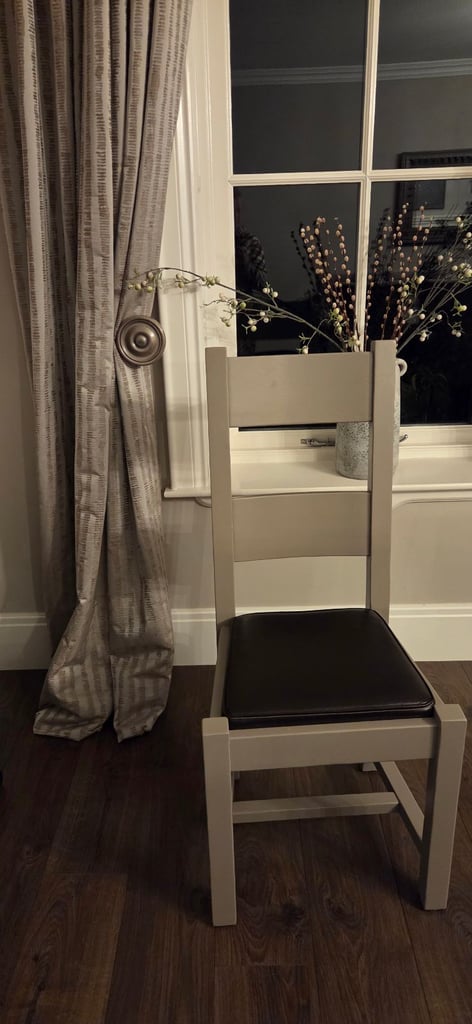 image for Solid wood grey chair.