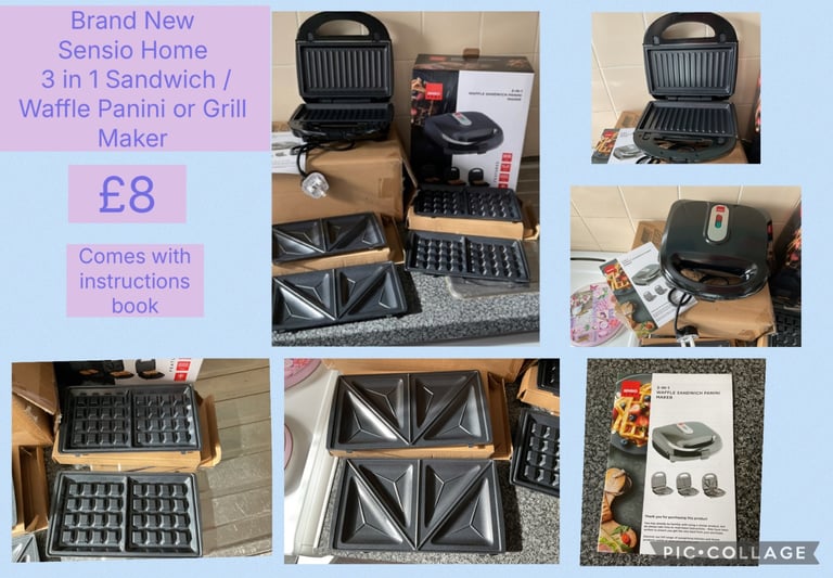 image for Brand New 3 in 1 Sandwich / Waffle/ Panini or Grill Maker 