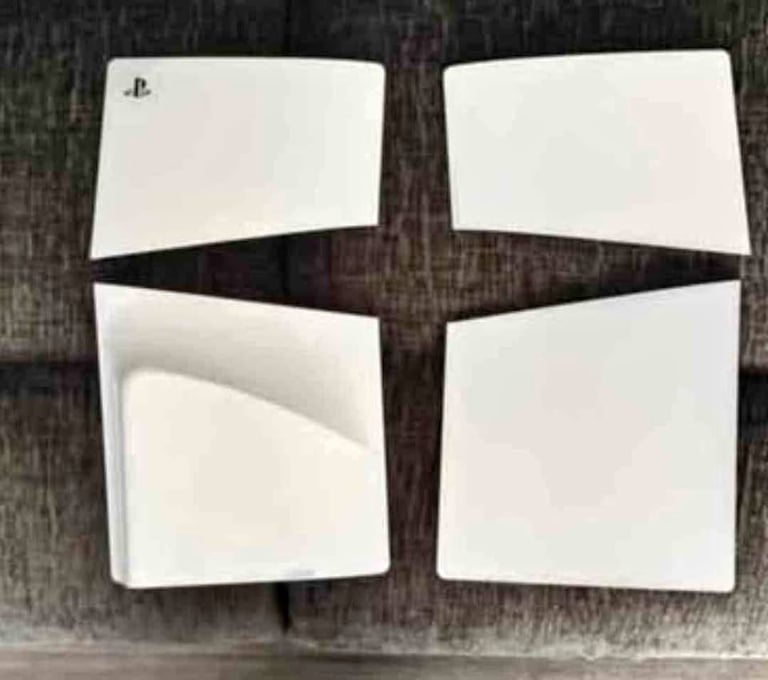 image for PS5 Slim White Original Sony Disc Edition Faceplate Covers in mint condition