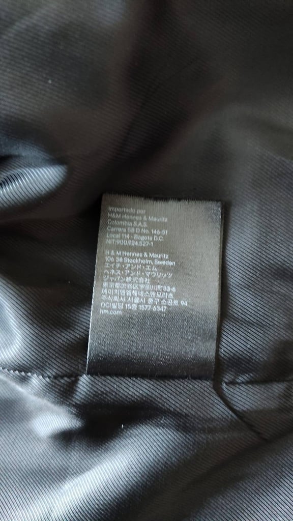 H&M Men’s Navy Overcoat size UK 42R