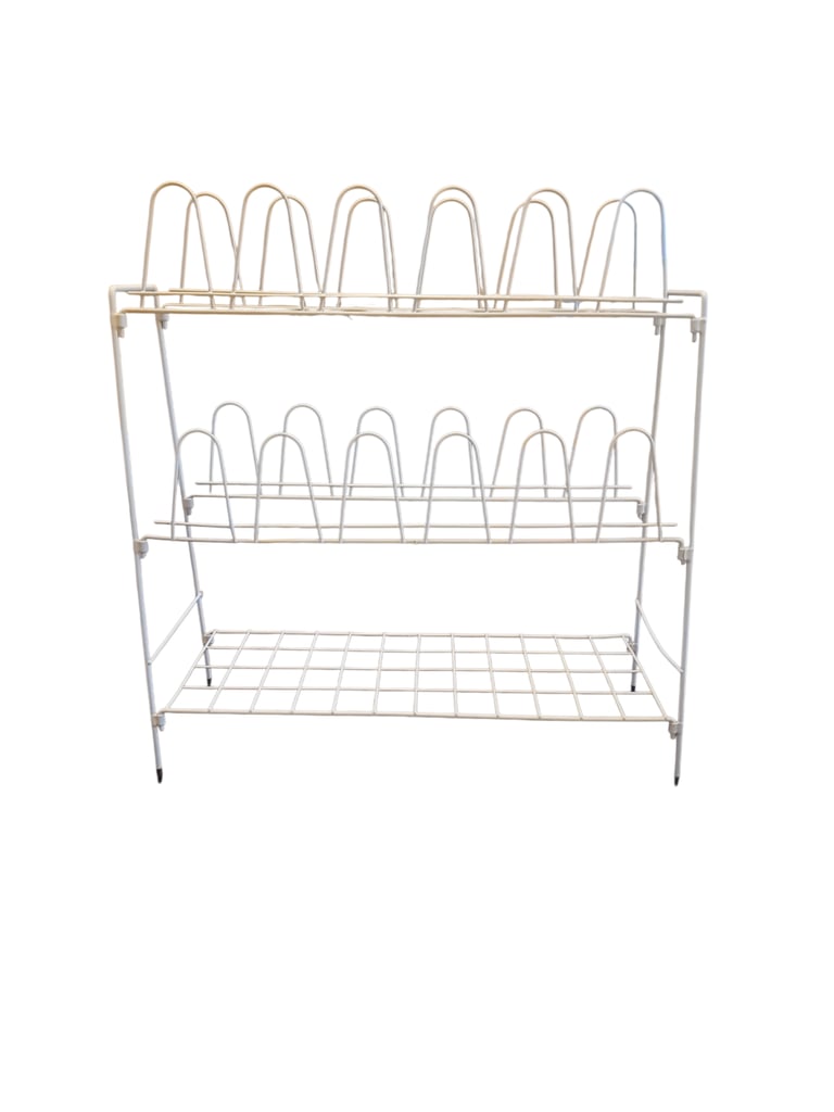 image for Metal Shoe Rack – 3-Tier Organiser with Bottom Shelf, Holds up to 14 Pairs, Easy Self-Assembly