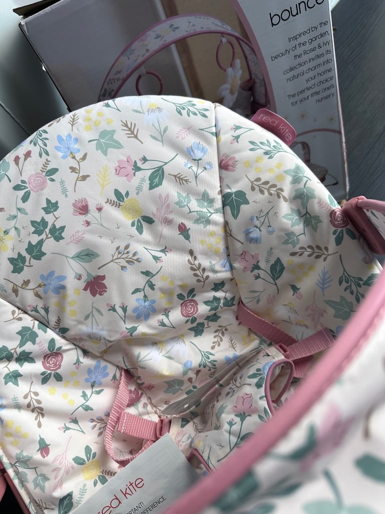 Red Kite Cozy Bounce Musical Baby Bouncer Rose and Ivy 0+ Months