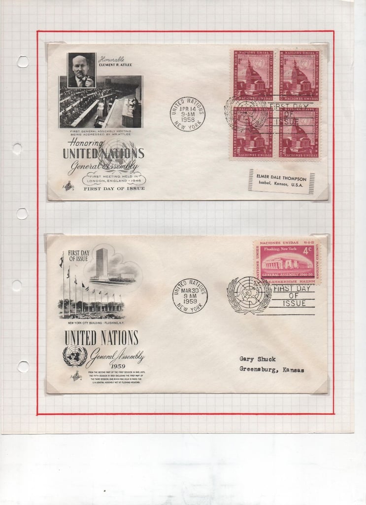186 United Nations first day covers