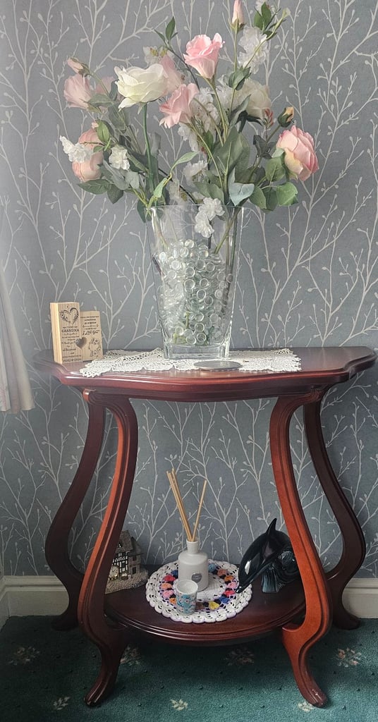 image for Antique Style Repro French Serpentine 2 Tier Side Table Console Hall End 