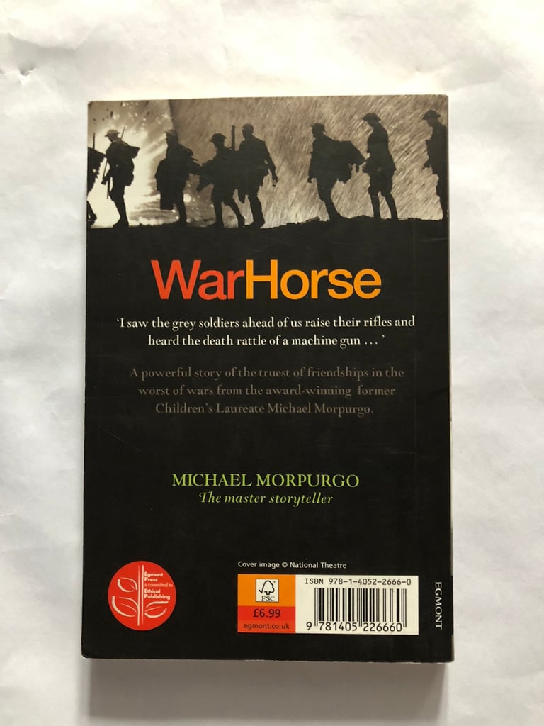 WAR HORSE BY MICHAEL MORPURGO PAPERBACK BOOK