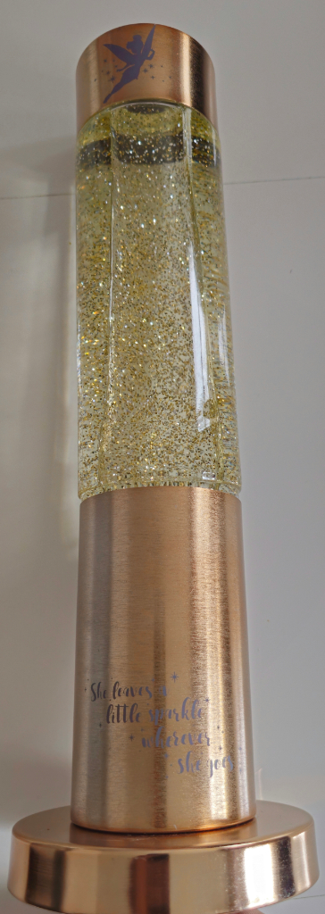 Disney Branded Tinkerbell Gold Glitter Lamp