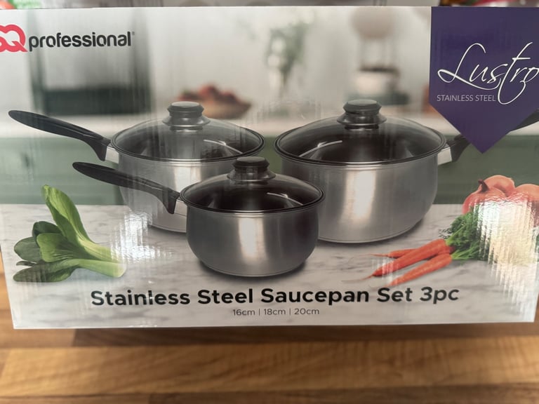 Stainless Steel Saucepan Set 3 piece. 
