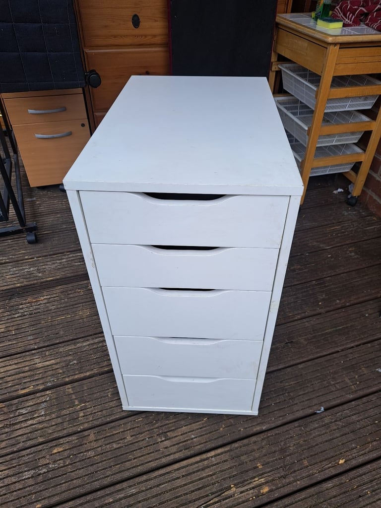 white 5 drawer office drawers