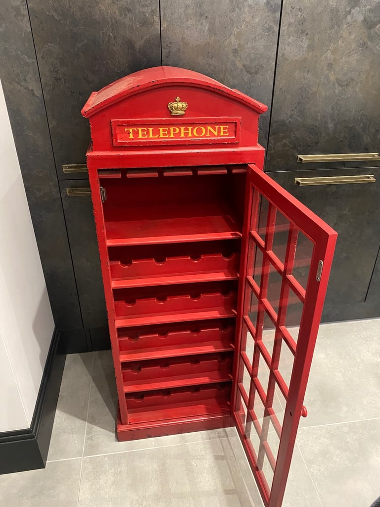 Telephone box wine rack