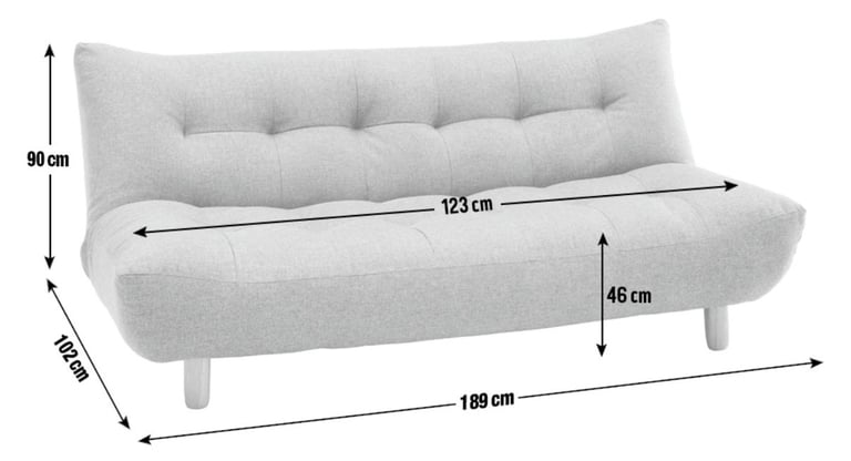 Habitat Kota 3 Seater Fabric Clic Clac Sofa Bed - Charcoal