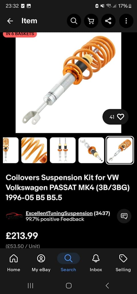 Coilover suspension for VW