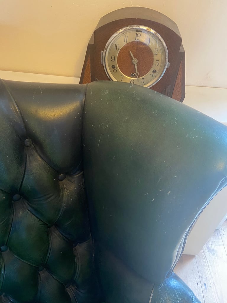 Green chesterfield armchair 