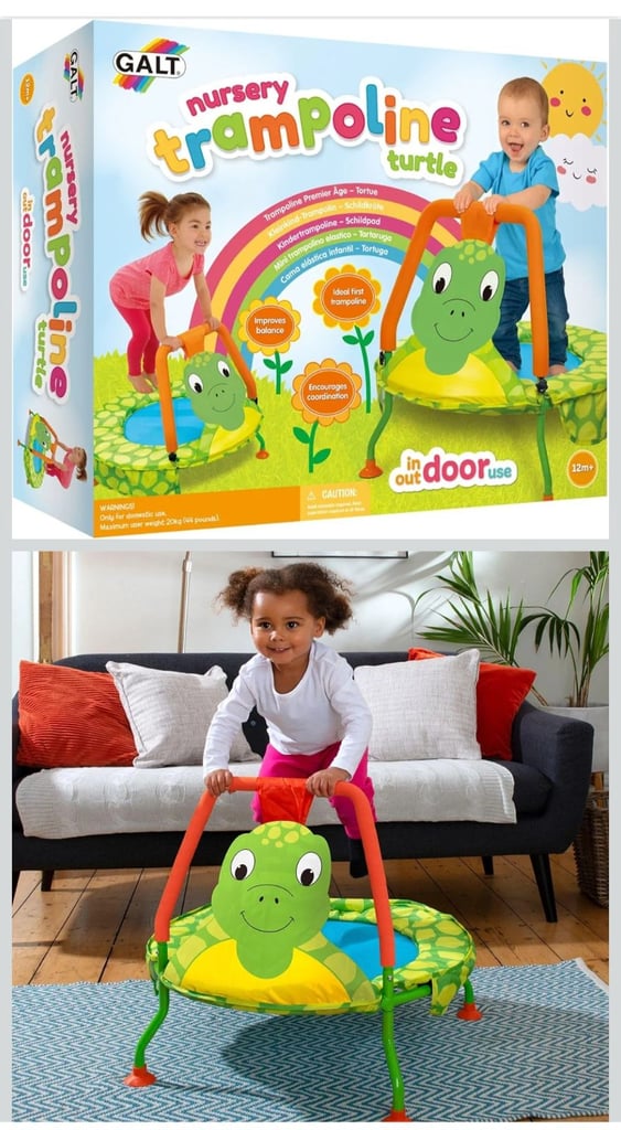 Galt Nursery Trampoline with box - Toddlers Trampoline - Indoor and Outdoor - Ages 12 Months Plus