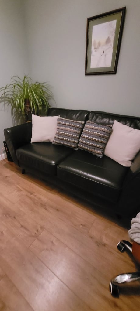 DFS auroa 2 seater real leather sofa 