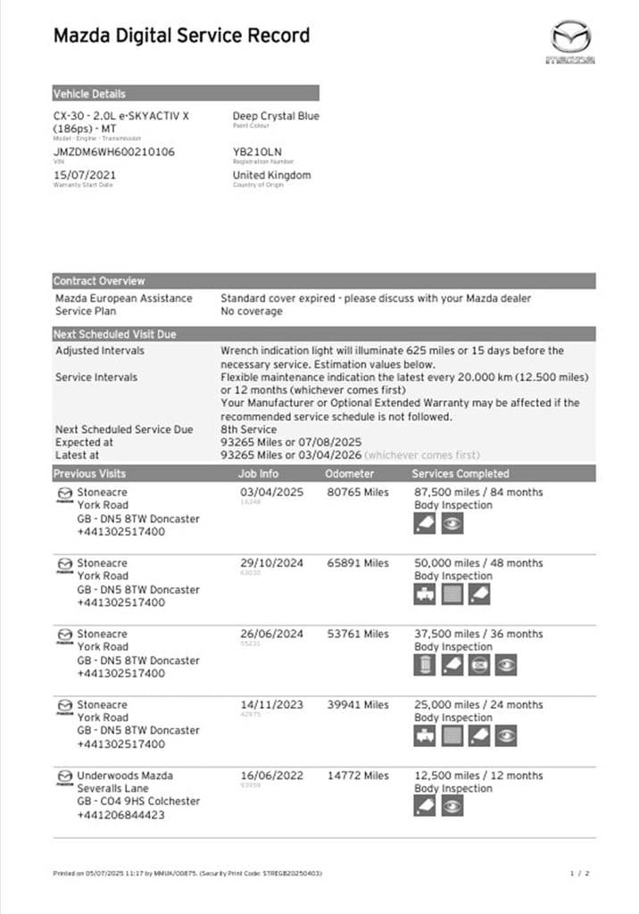 2021 Mazda CX-30 2.0 e-SKYACTIV X MHEV GT Sport SUV 5dr Petrol Manual Euro 6 (s/s) (186 ps) SUV P...
