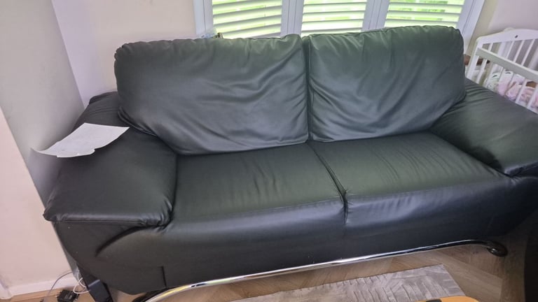 image for 2 seater and 3 seater faux leather sofas