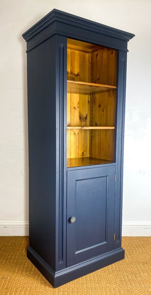 5.5ft Reclaimed solid pine kitchen dresser larder pantry linen cupboard tall slim with deep shelves