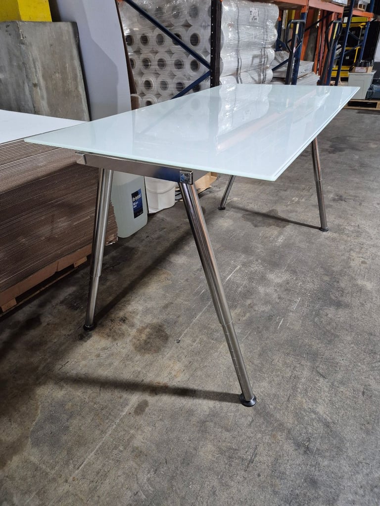 White Glass Table 