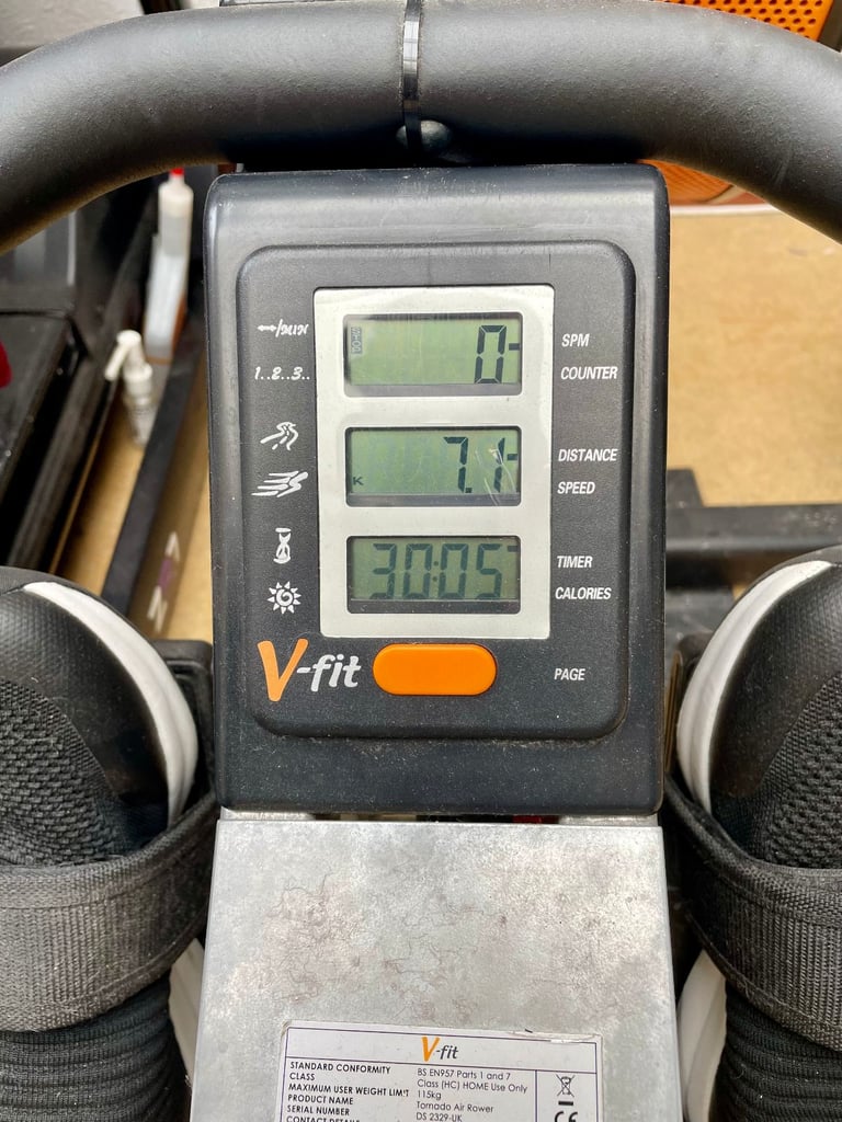 V-FIT TORNADO AIR ROWER ROWING MACHINE