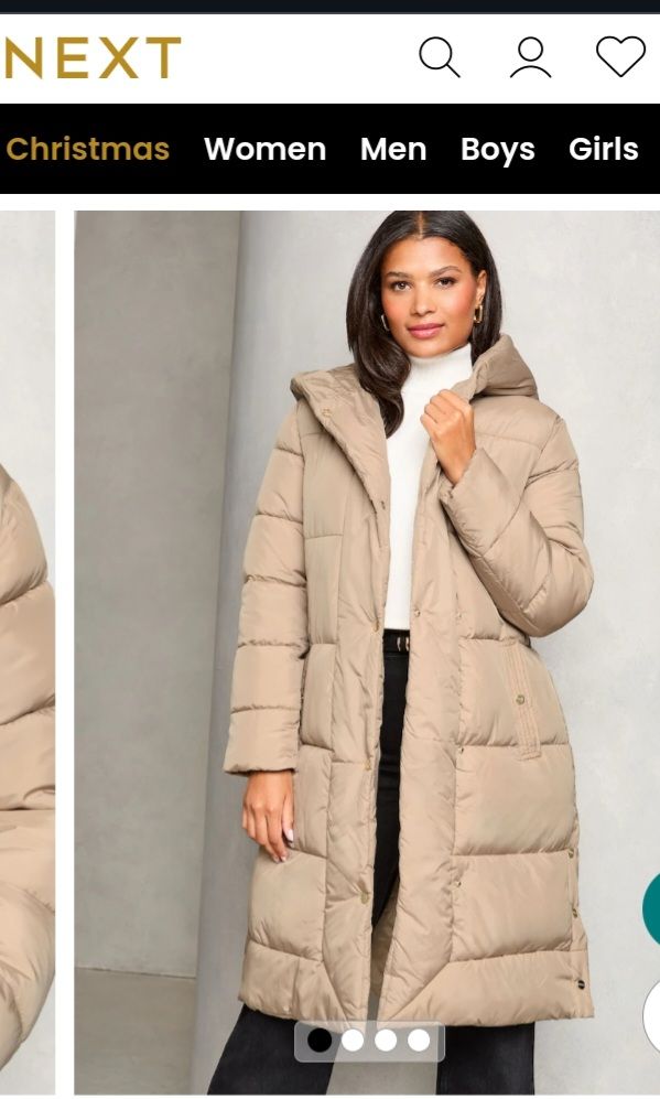 New Lipsy Women's Puffer Beige Hooded Coat with tag and belt - size 10