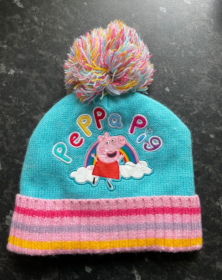 image for LIKE NEW PEPPA PIG WINTER BOBBLE HAT (Kids Child Girl Boy - 3 to 5 Years)