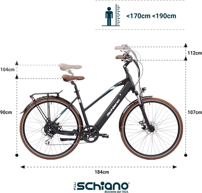 F.lli Schiano E-Voke 28 inch Electric Trekking Bike 250W Motor 36V 11.6Ah Battery Shimano NEW SEALED