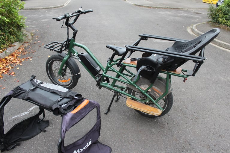 Mycle Electric Cargo bike bicycle  with accessories 
