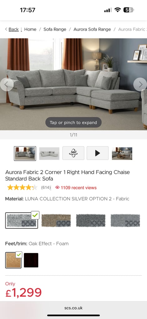 5 Seater Corner Chaise Sofa