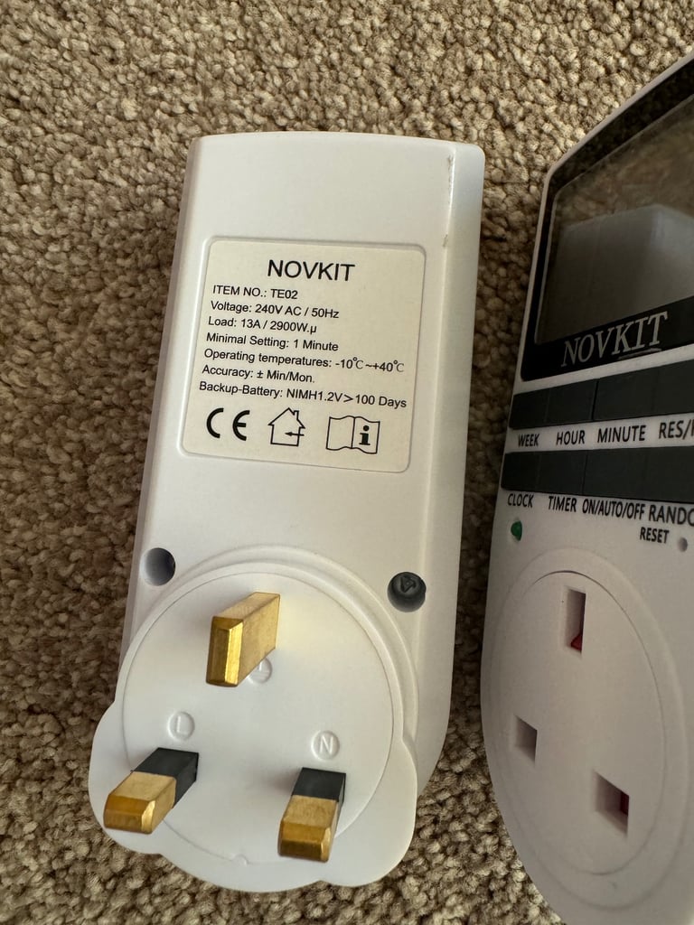 NOVKIT Digital Security Timer Plug Socket Programmable Switch