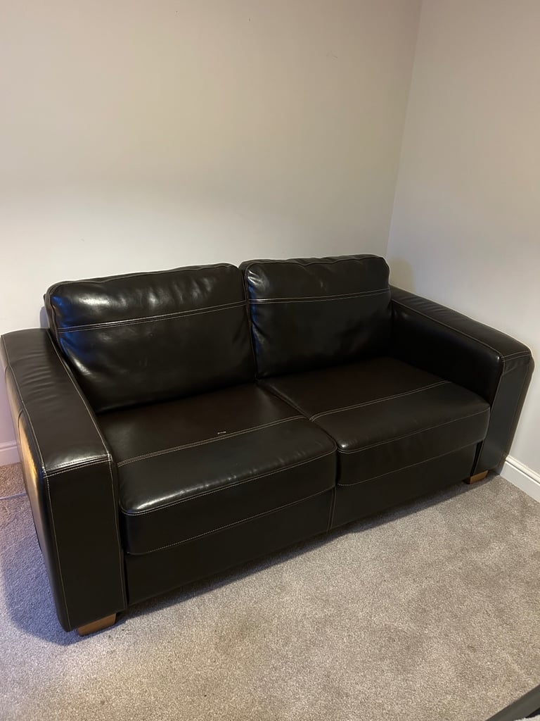 John Lewis Leather couch and armchair 