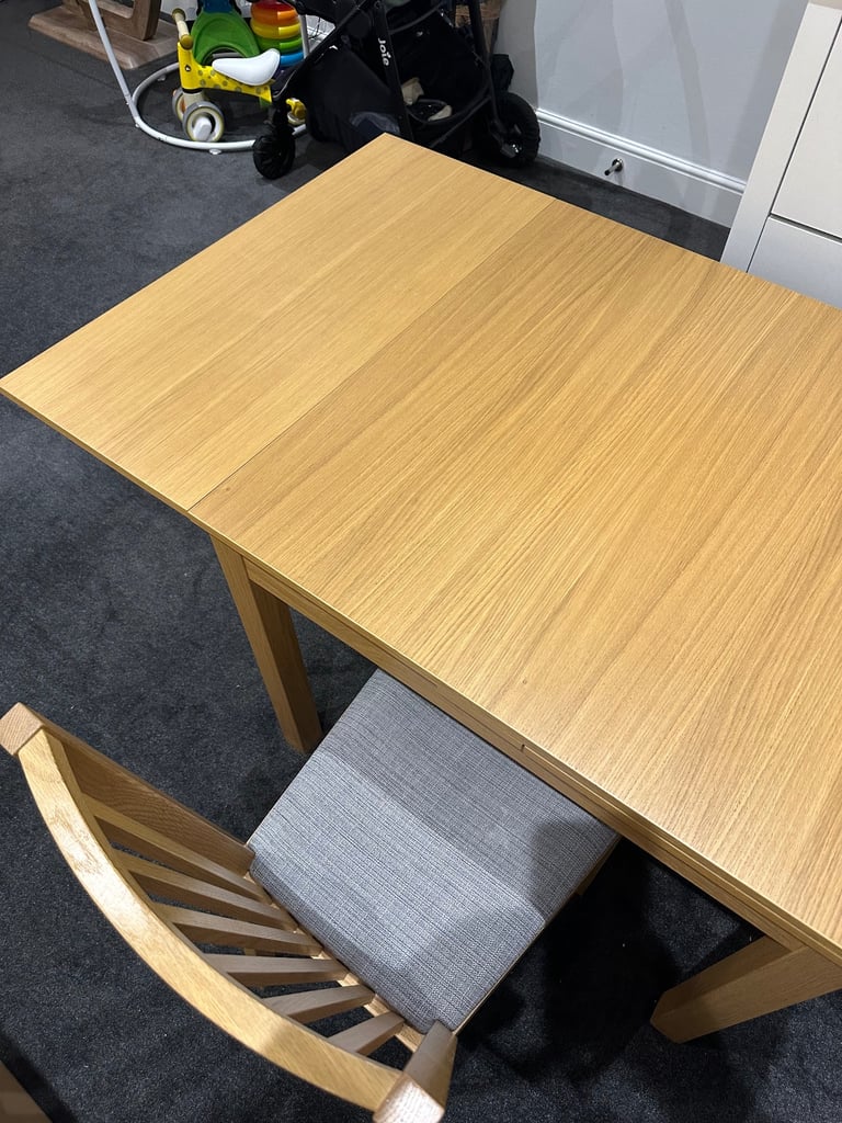Ikea extending dining table and 2 chairs 