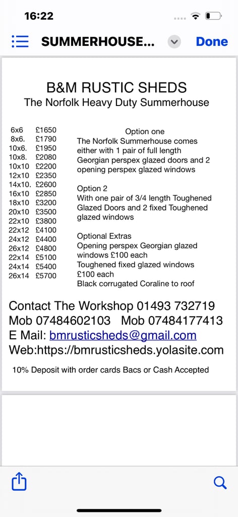 GARDEN SUMMERHOUSE HEAVY DUTY ERECTED FOR FREE
