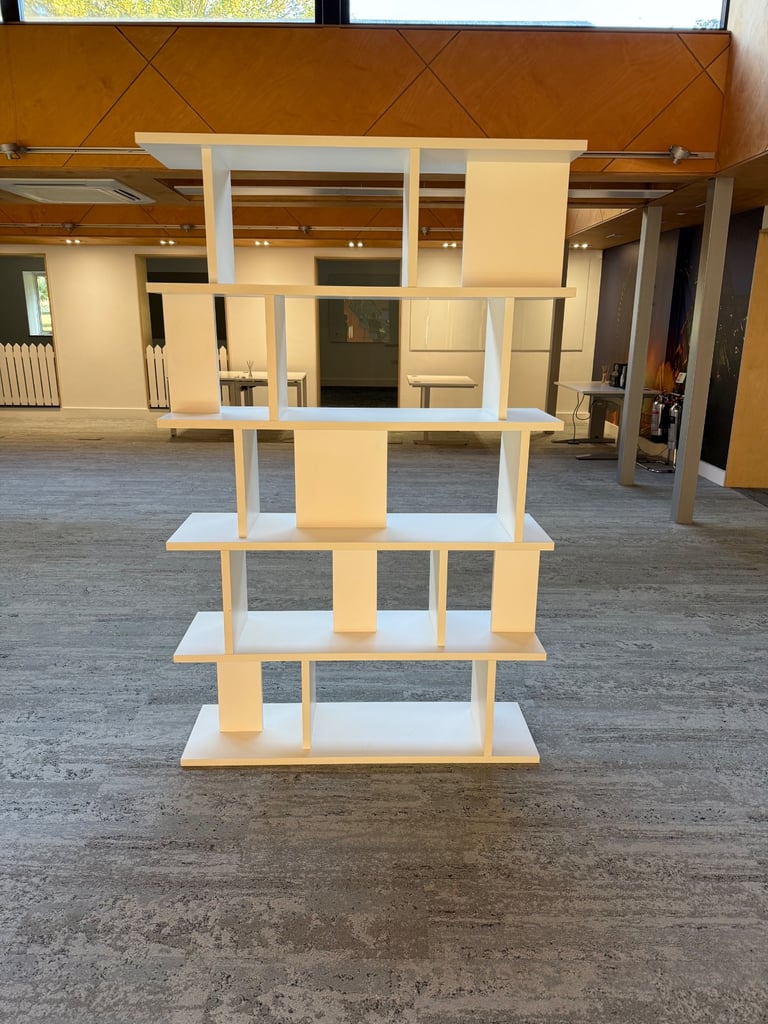 image for Extra large shelving unit room divider in white  Lavetsi 