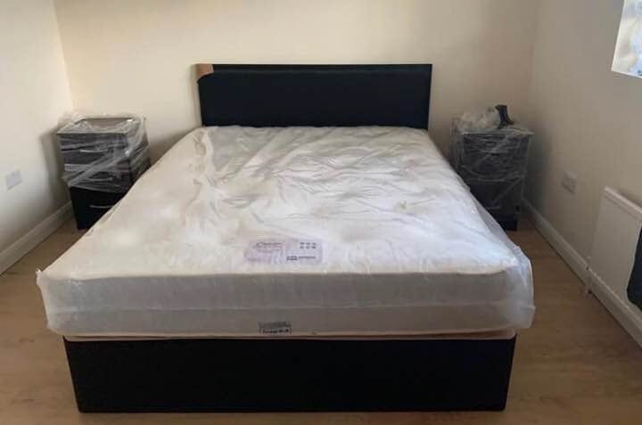 Single/Double/King Size Divan Bed Base With Mattress – Fast UK Delivery