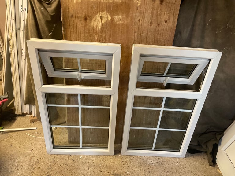 H 109 x W 63 cm - **1 LEFT** GEORGIAN UPVC DOUBLE GLAZED WINDOW - (REF: SJ457)