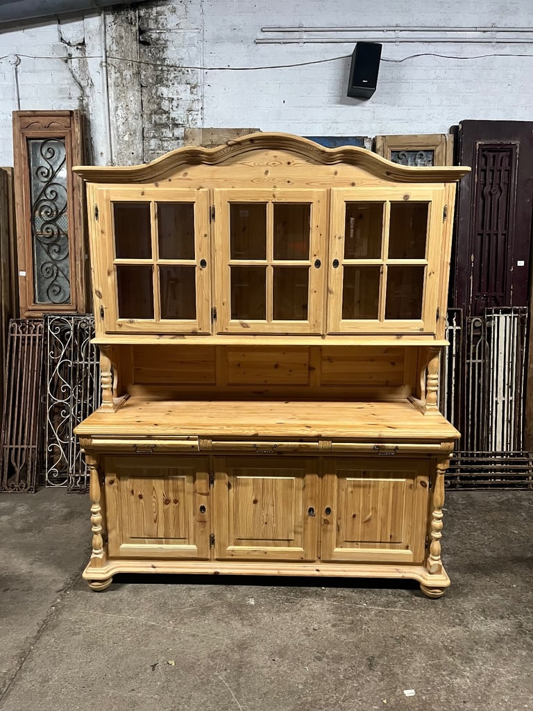 image for Large solid glazed top kitchen dresser 