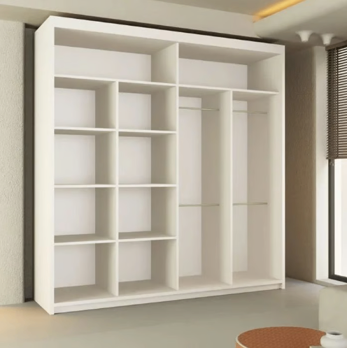 Brand New - Lisbon Mirror Sliding Door Wardrobe - White - SAME/NEXT DAY DELIVERY