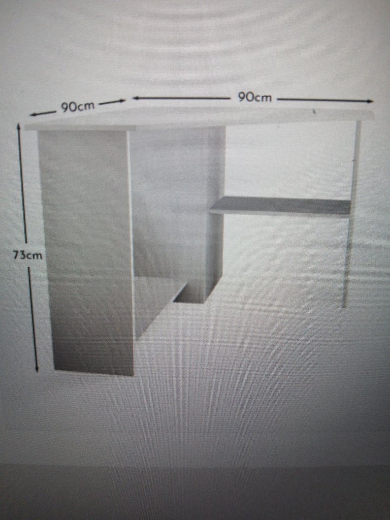 White Corner Desk with shelves