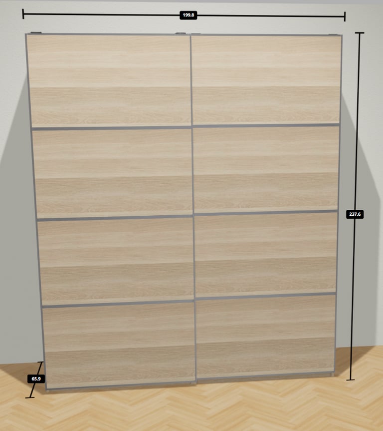 LARGE IKEA PAX White Oak Wardrobe, 2 Hang Rail, 5 Shelf & 3 wire drawers, 200x236 FREE DELIVERY 038